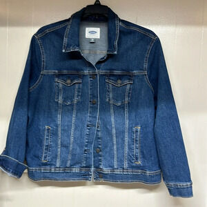 Old Navy Denim Button Up Long Sleeve Jacket Womens Size Medium 2X stretchy
